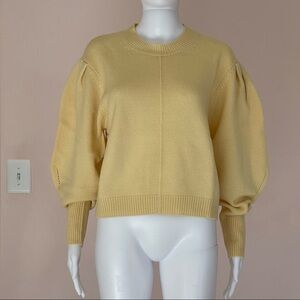 Something Navy Minnie Puff Sleeve Wool Sweater size Medium